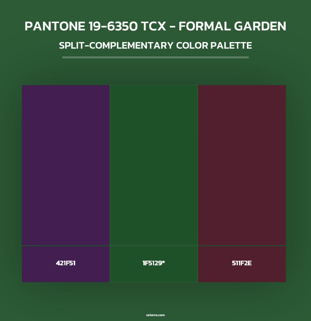 PANTONE 19-6350 TCX - Formal Garden - Split-Complementary Color Palette