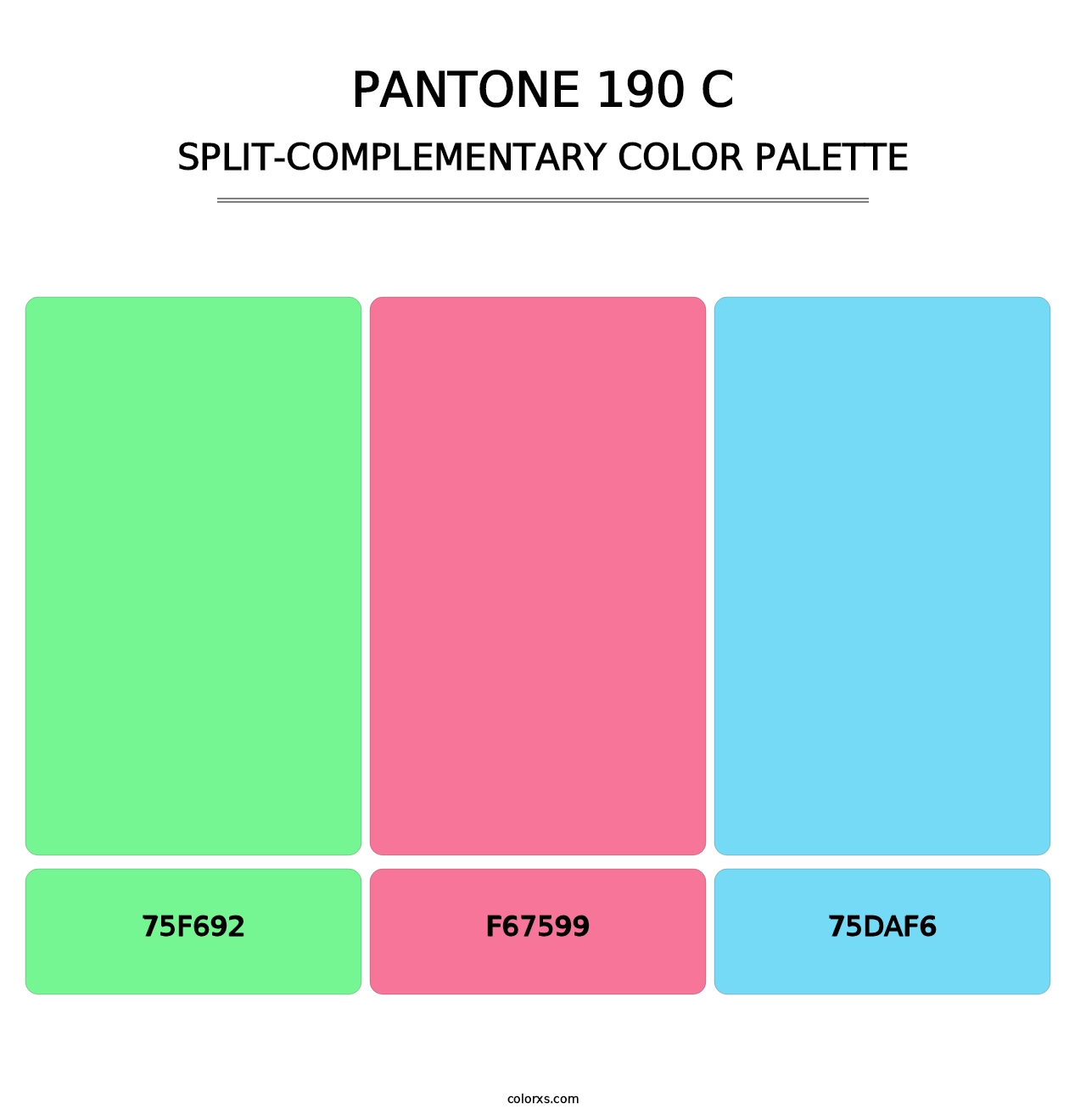 PANTONE 190 C - Split-Complementary Color Palette