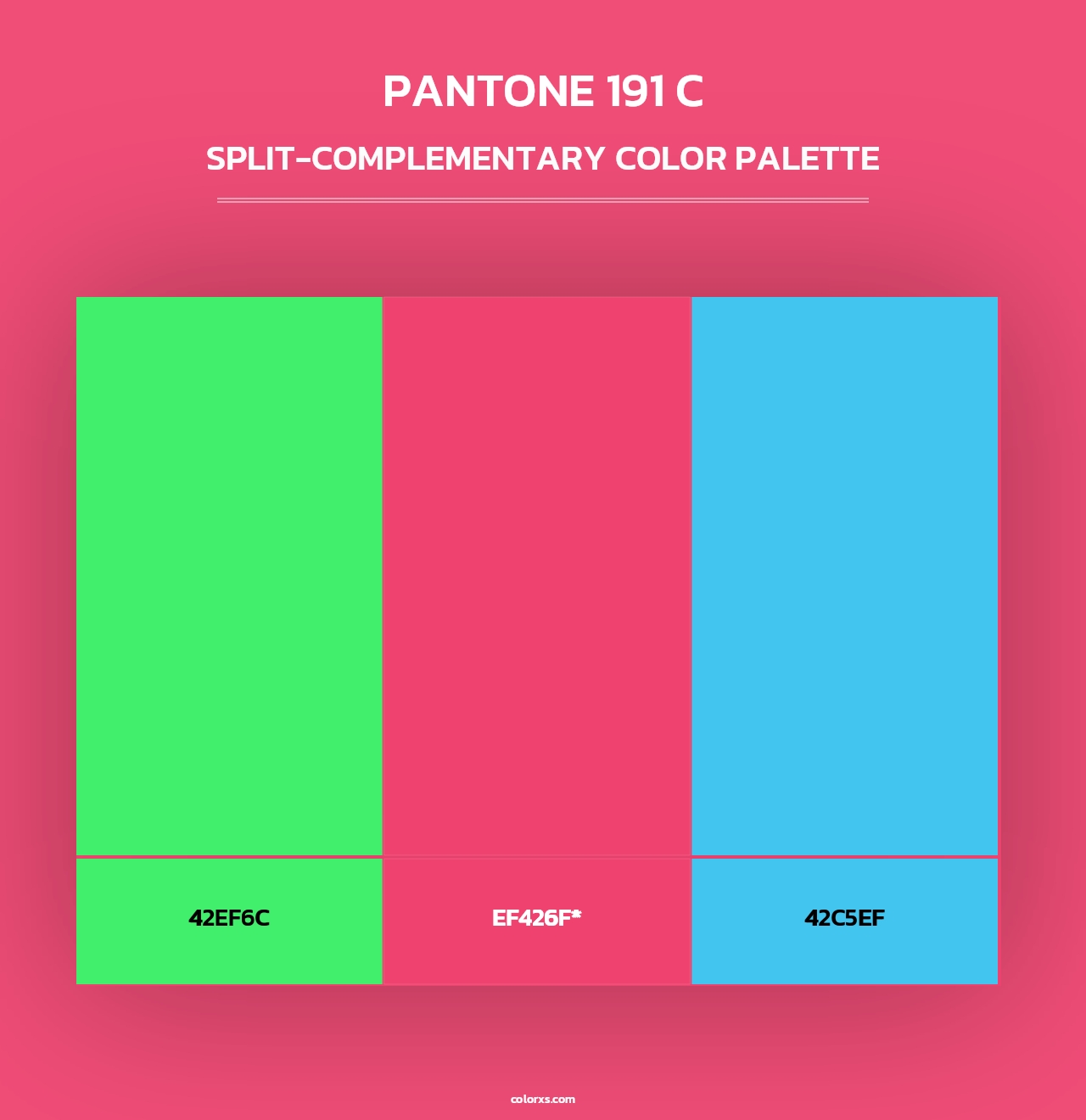 PANTONE 191 C - Split-Complementary Color Palette