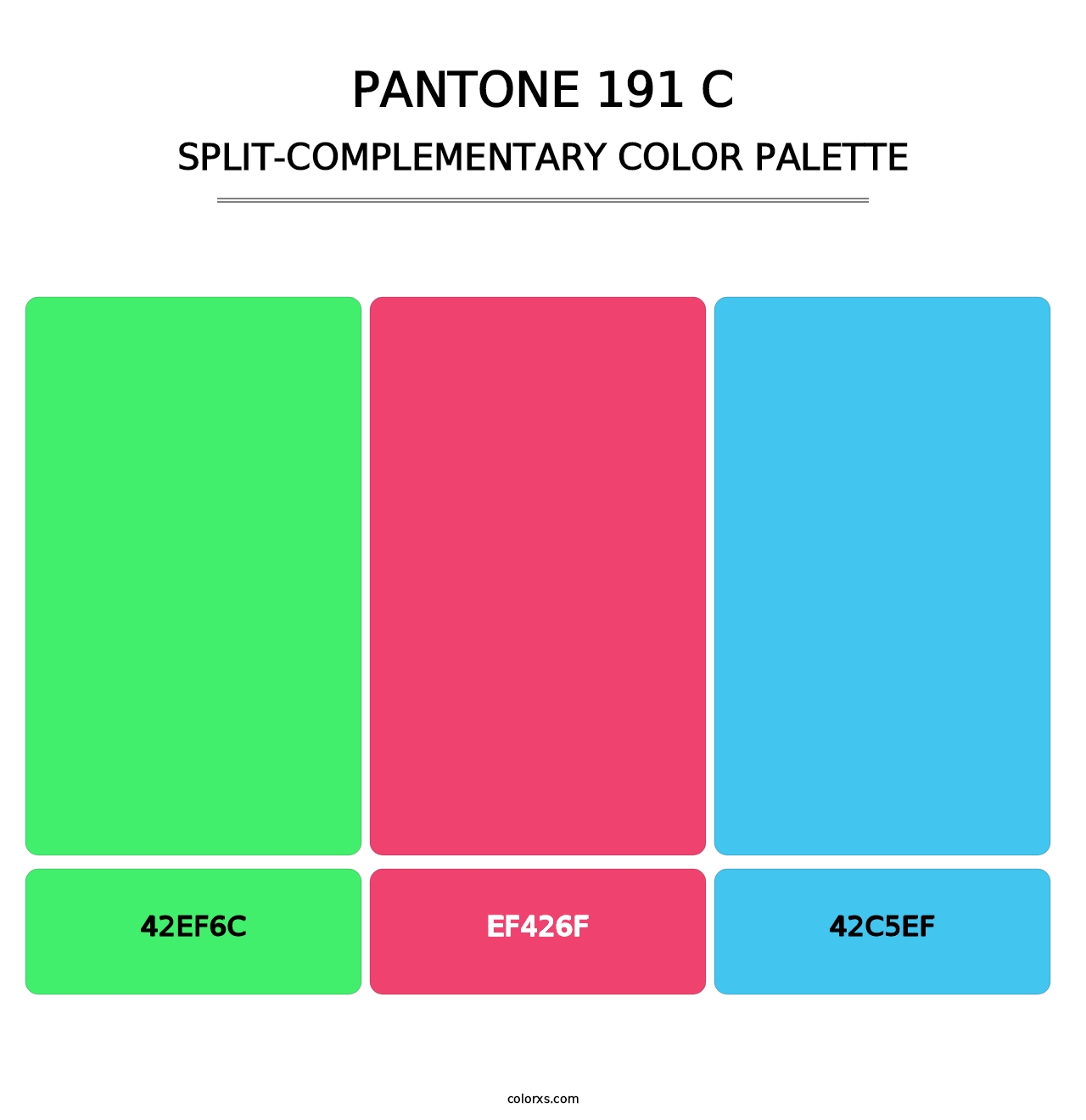 PANTONE 191 C - Split-Complementary Color Palette