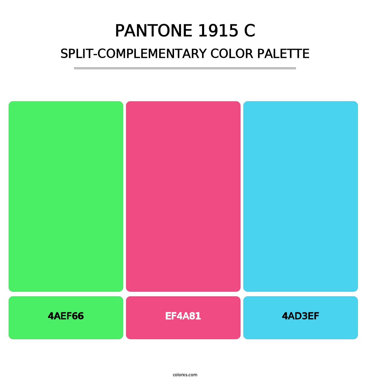 PANTONE 1915 C - Split-Complementary Color Palette