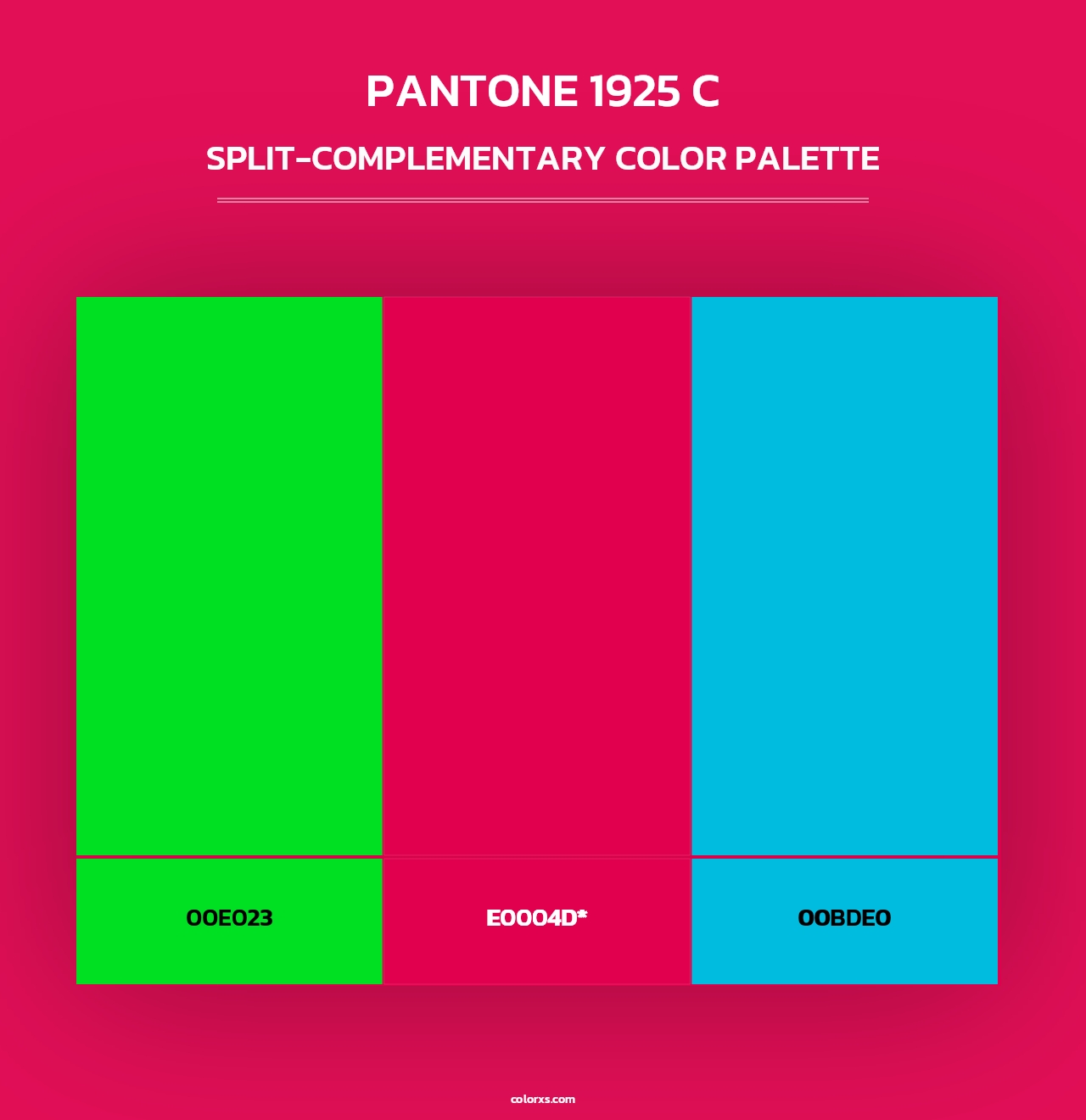 PANTONE 1925 C - Split-Complementary Color Palette