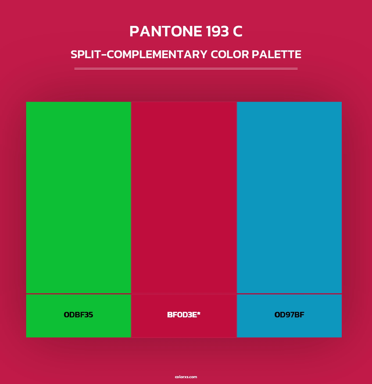PANTONE 193 C - Split-Complementary Color Palette