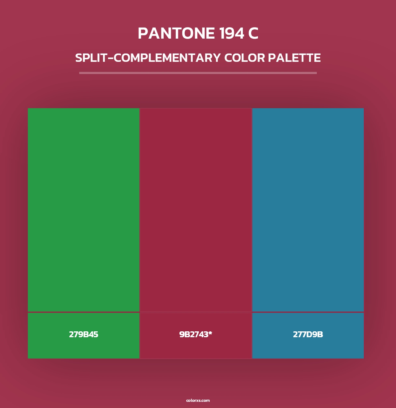 PANTONE 194 C - Split-Complementary Color Palette