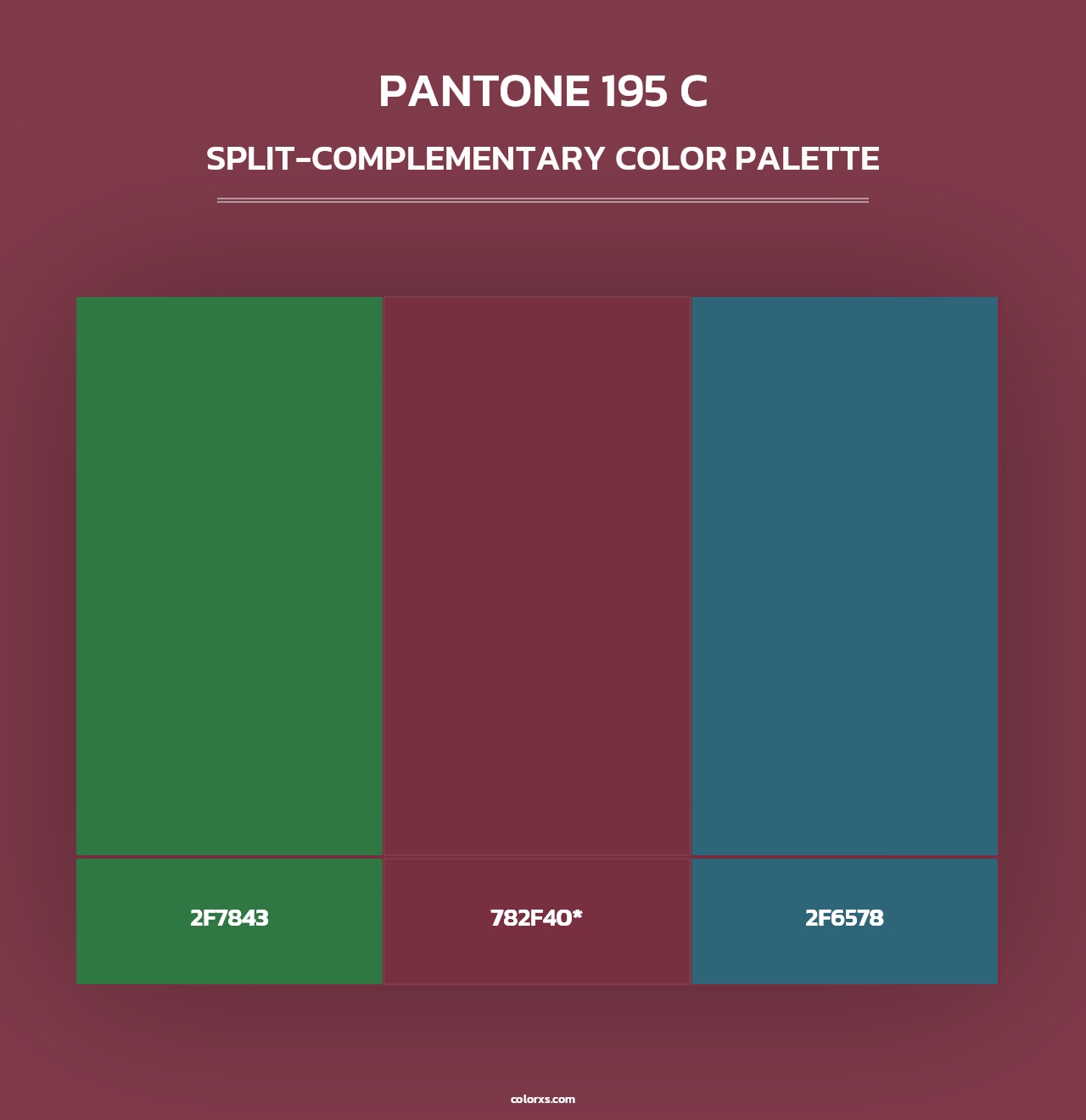PANTONE 195 C - Split-Complementary Color Palette