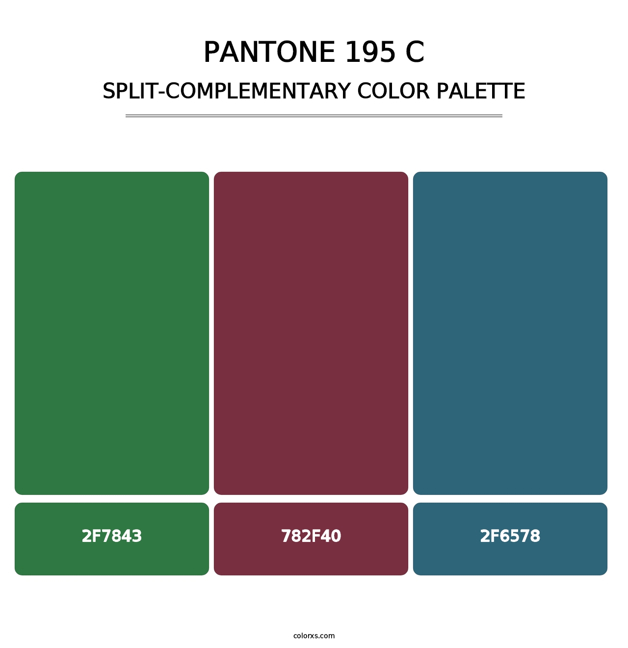 PANTONE 195 C - Split-Complementary Color Palette