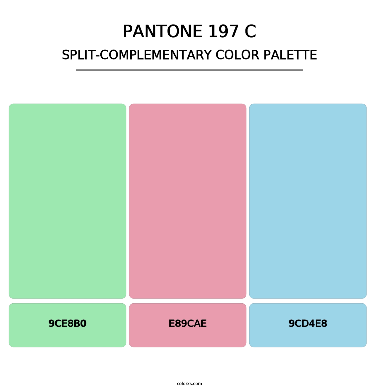 PANTONE 197 C - Split-Complementary Color Palette