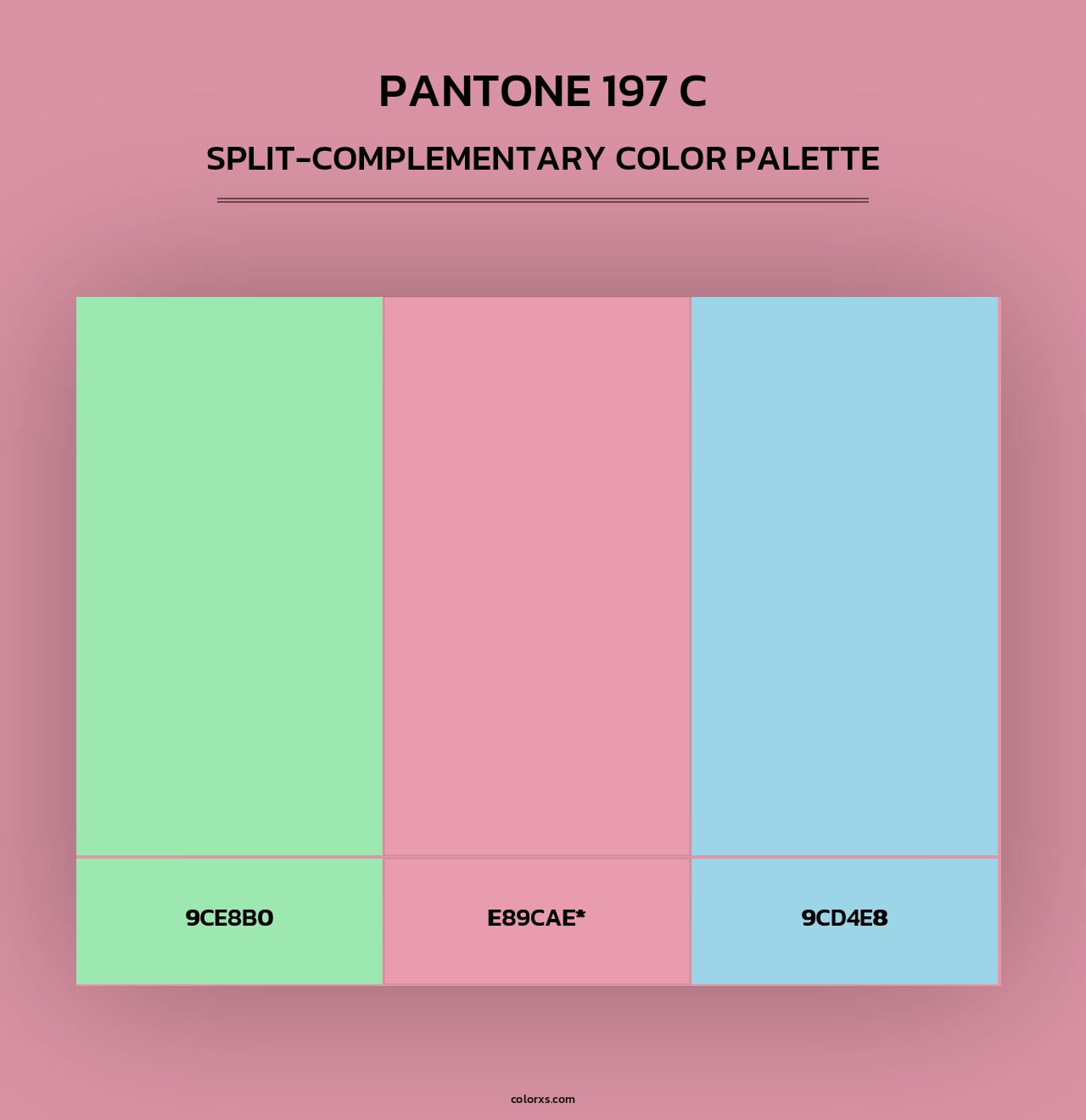 PANTONE 197 C - Split-Complementary Color Palette