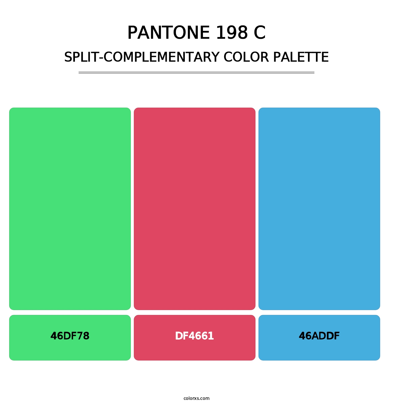 PANTONE 198 C - Split-Complementary Color Palette
