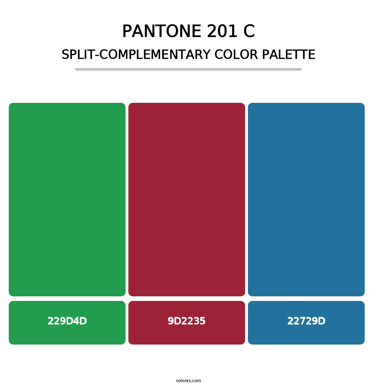 PANTONE 201 C - Split-Complementary Color Palette