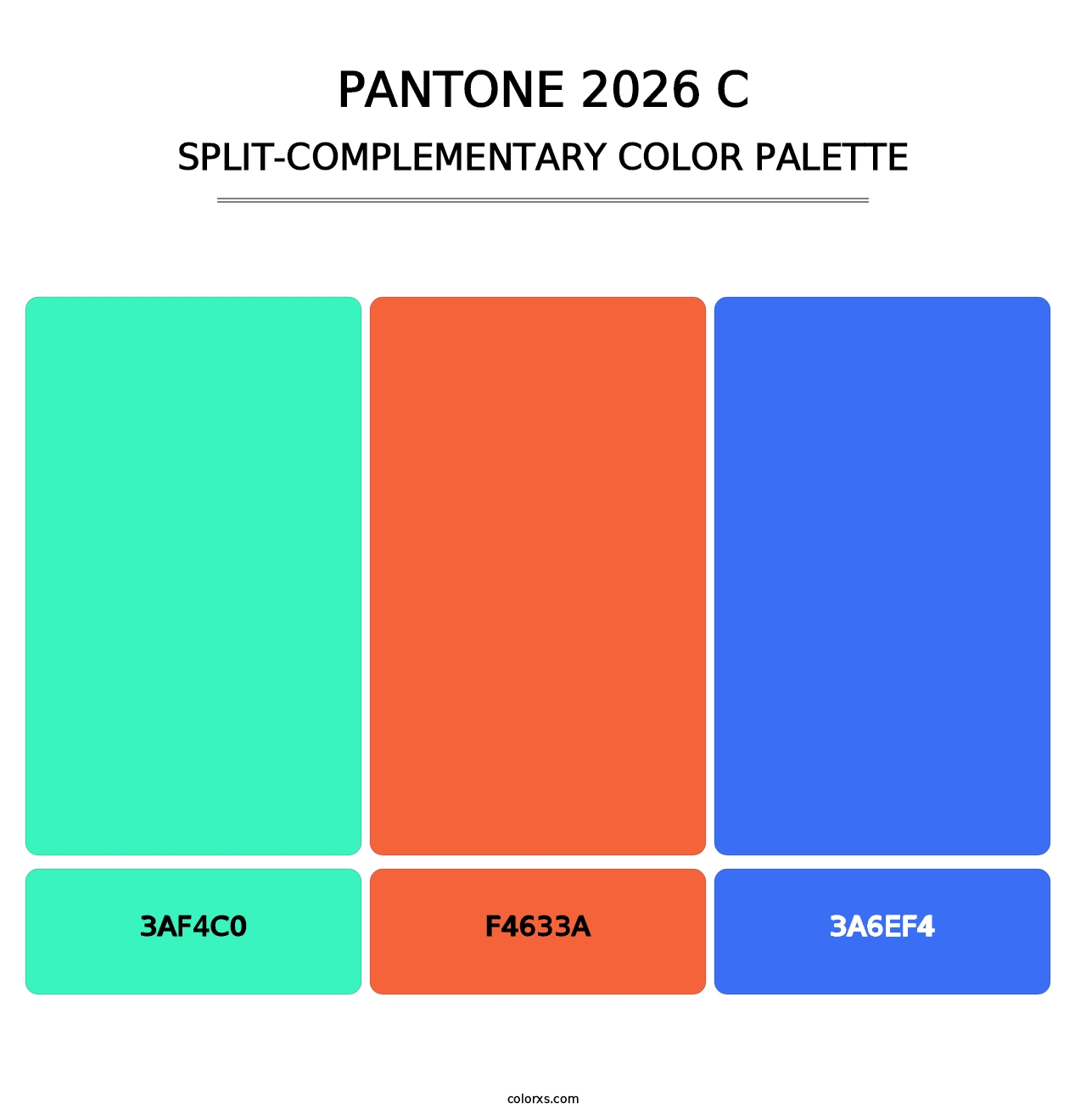 PANTONE 2026 C - Split-Complementary Color Palette
