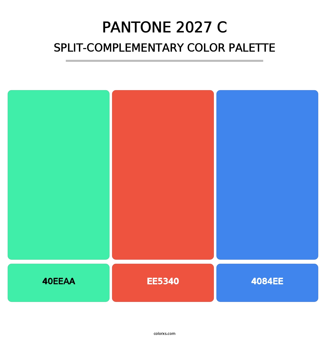 PANTONE 2027 C - Split-Complementary Color Palette