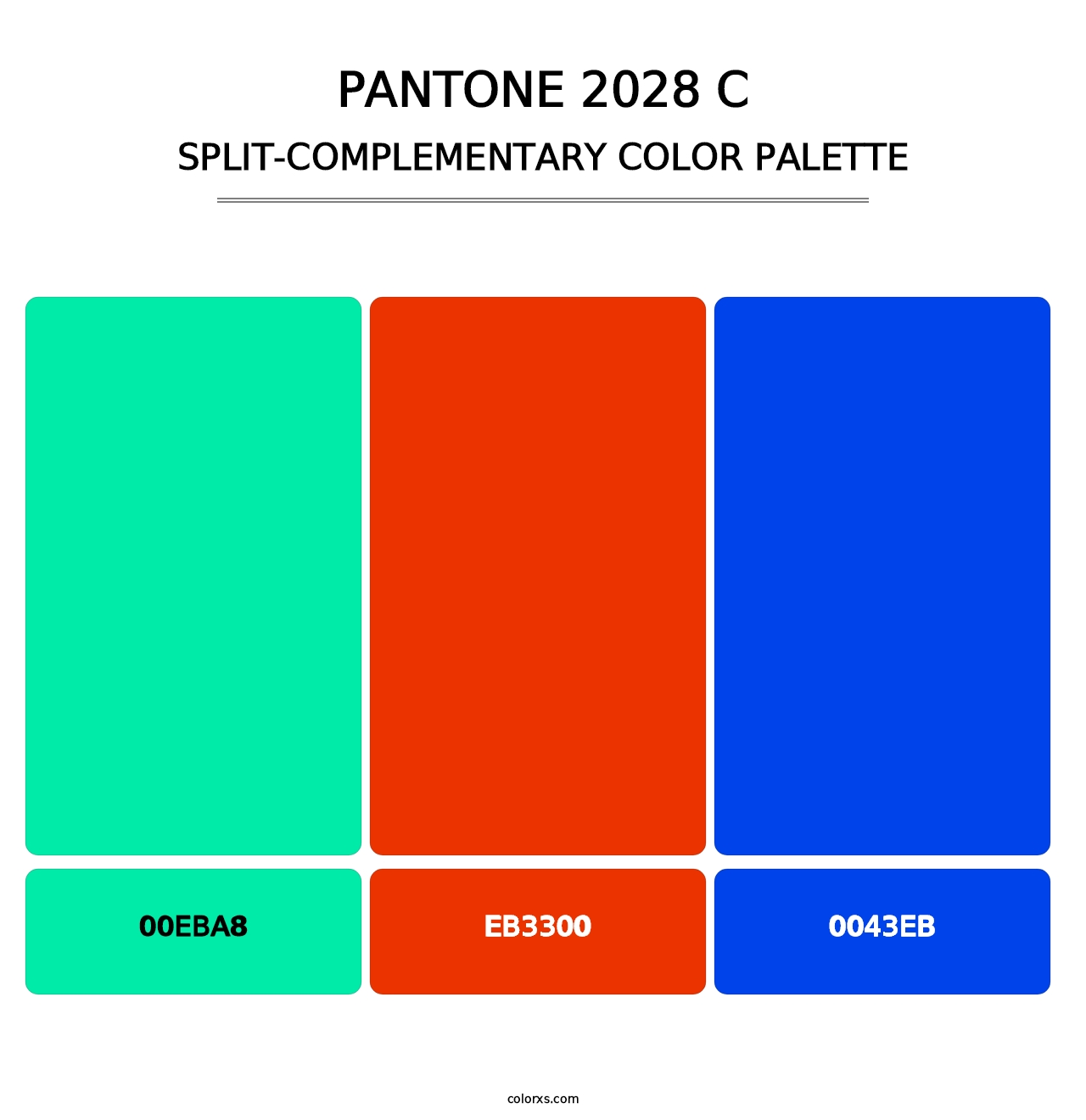 PANTONE 2028 C - Split-Complementary Color Palette