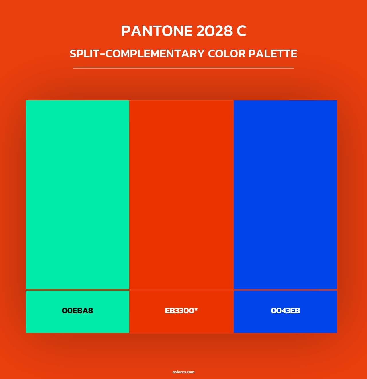 PANTONE 2028 C - Split-Complementary Color Palette