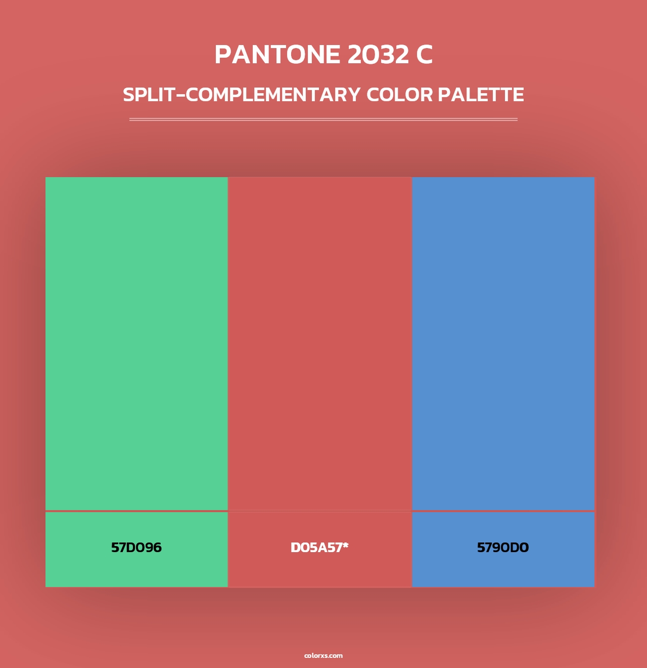 PANTONE 2032 C - Split-Complementary Color Palette