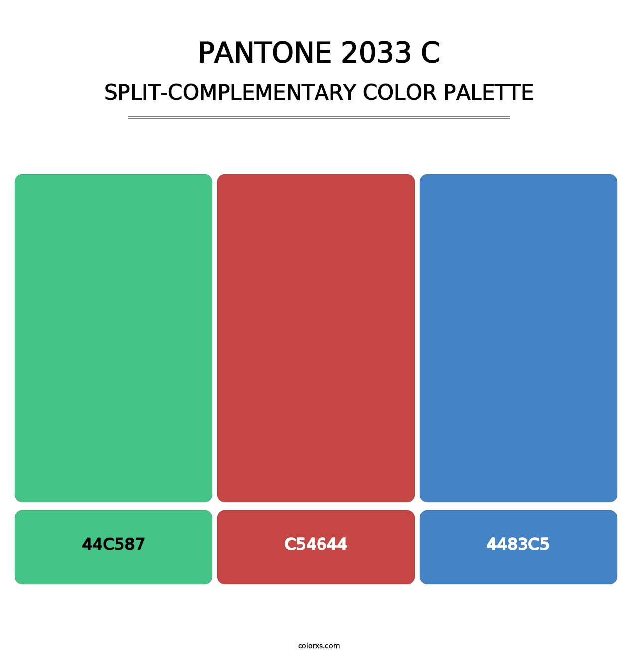 PANTONE 2033 C - Split-Complementary Color Palette