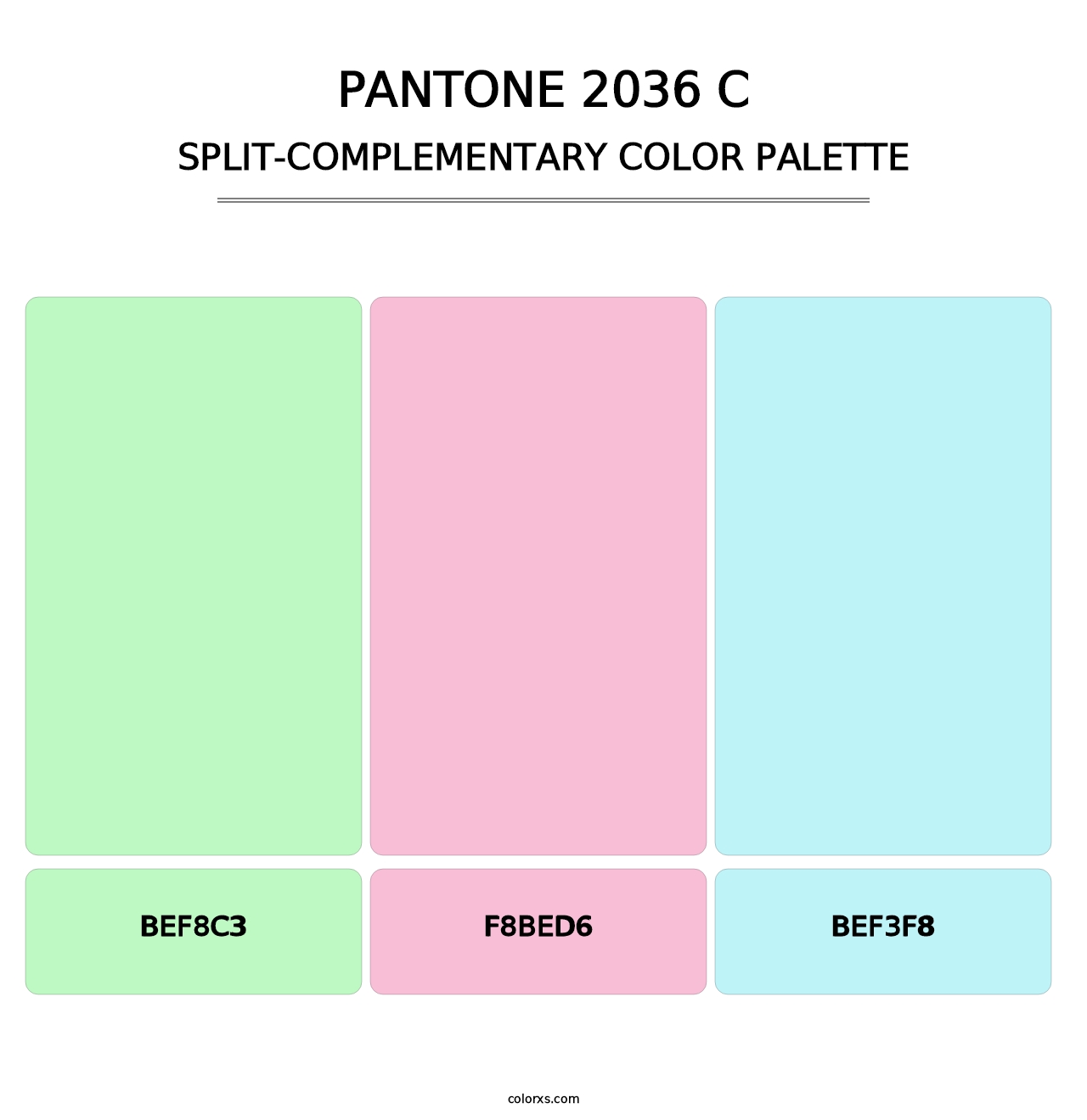 PANTONE 2036 C - Split-Complementary Color Palette