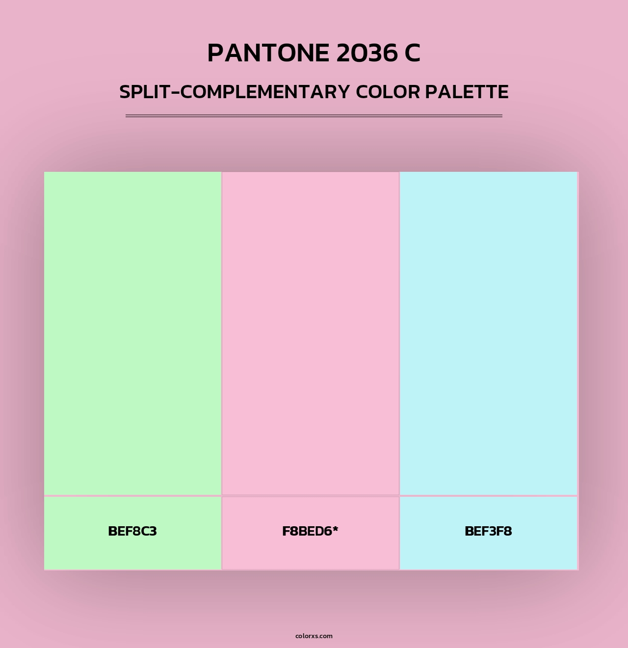 PANTONE 2036 C - Split-Complementary Color Palette