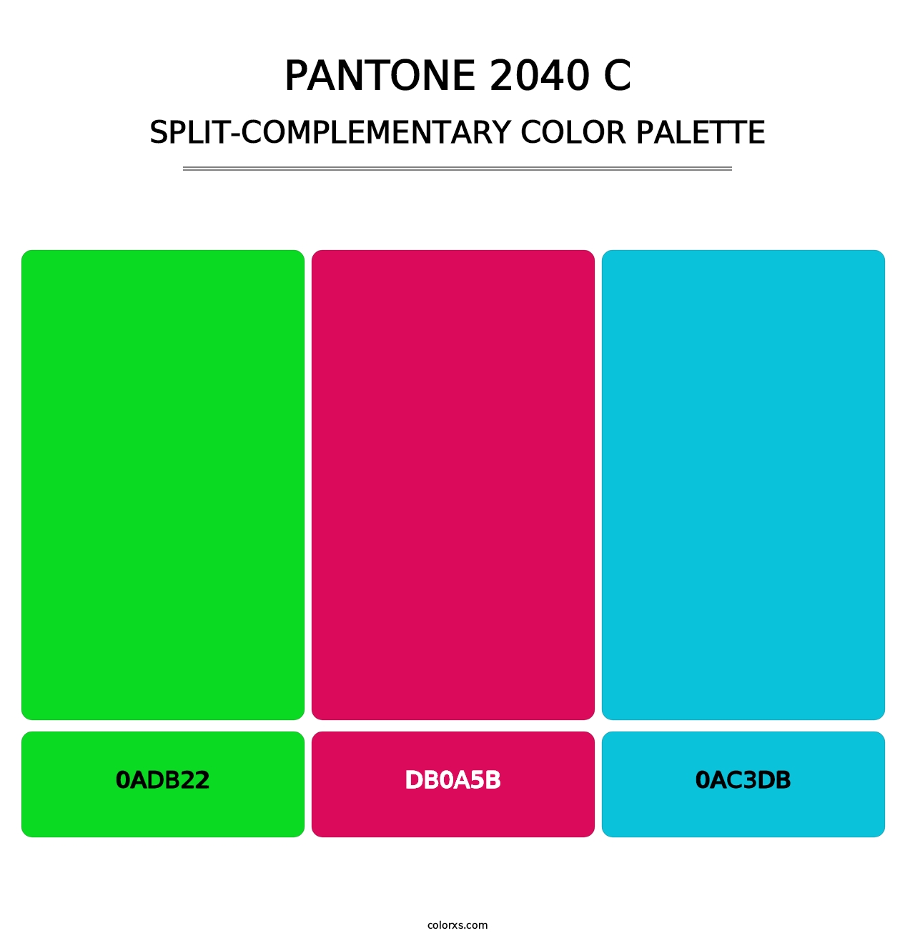 PANTONE 2040 C - Split-Complementary Color Palette