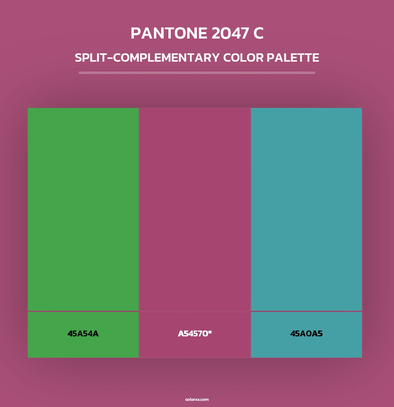 PANTONE 2047 C - Split-Complementary Color Palette