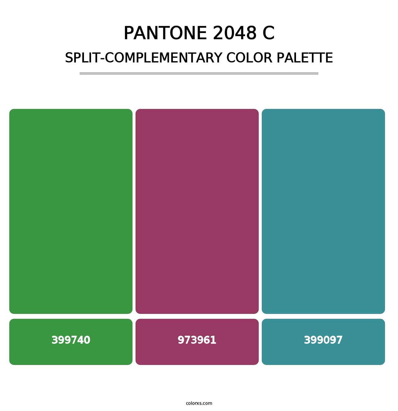 PANTONE 2048 C - Split-Complementary Color Palette