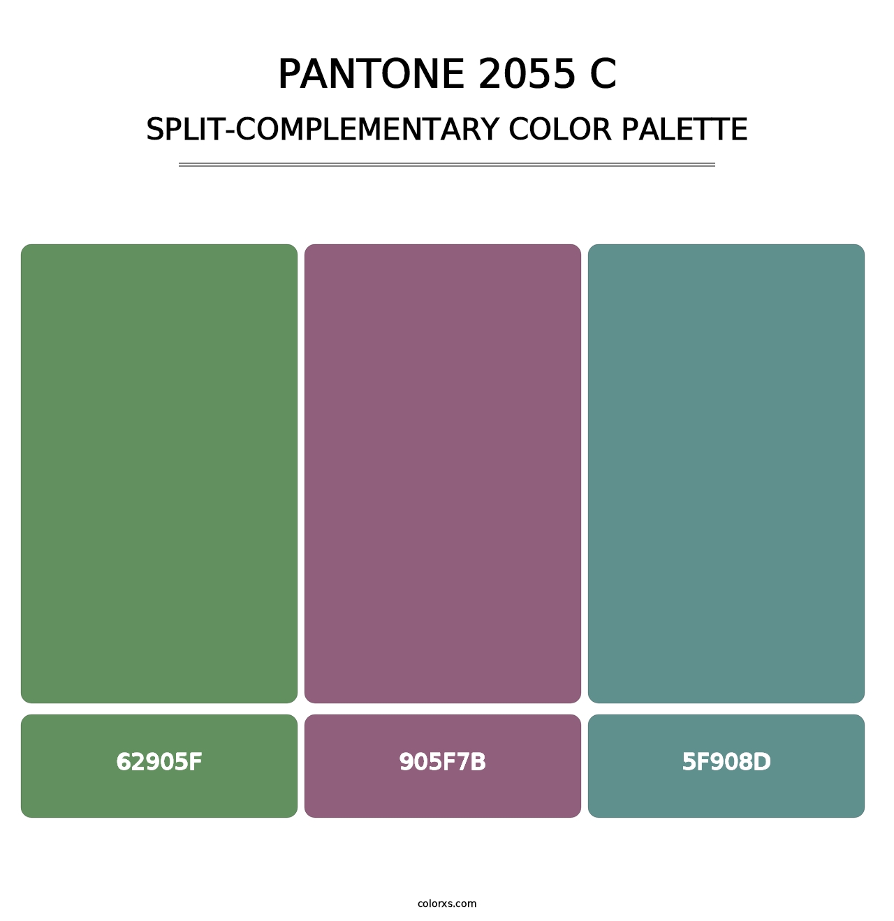 PANTONE 2055 C - Split-Complementary Color Palette