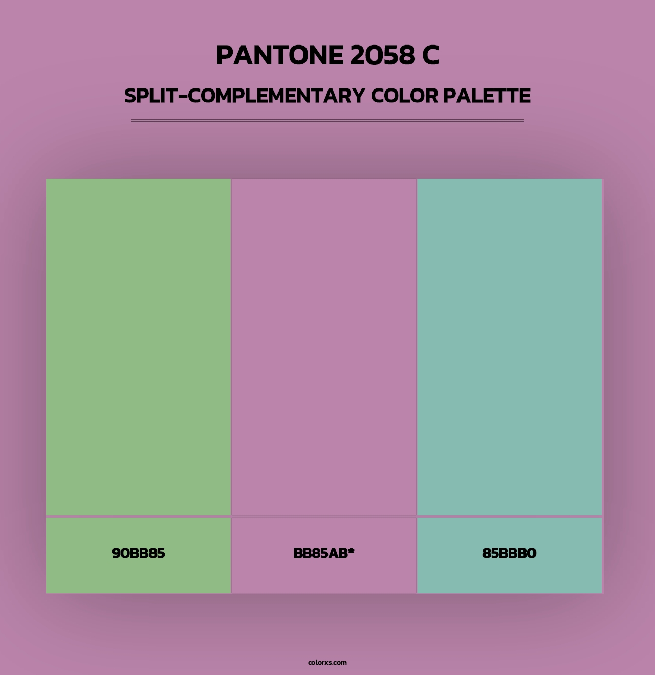PANTONE 2058 C - Split-Complementary Color Palette