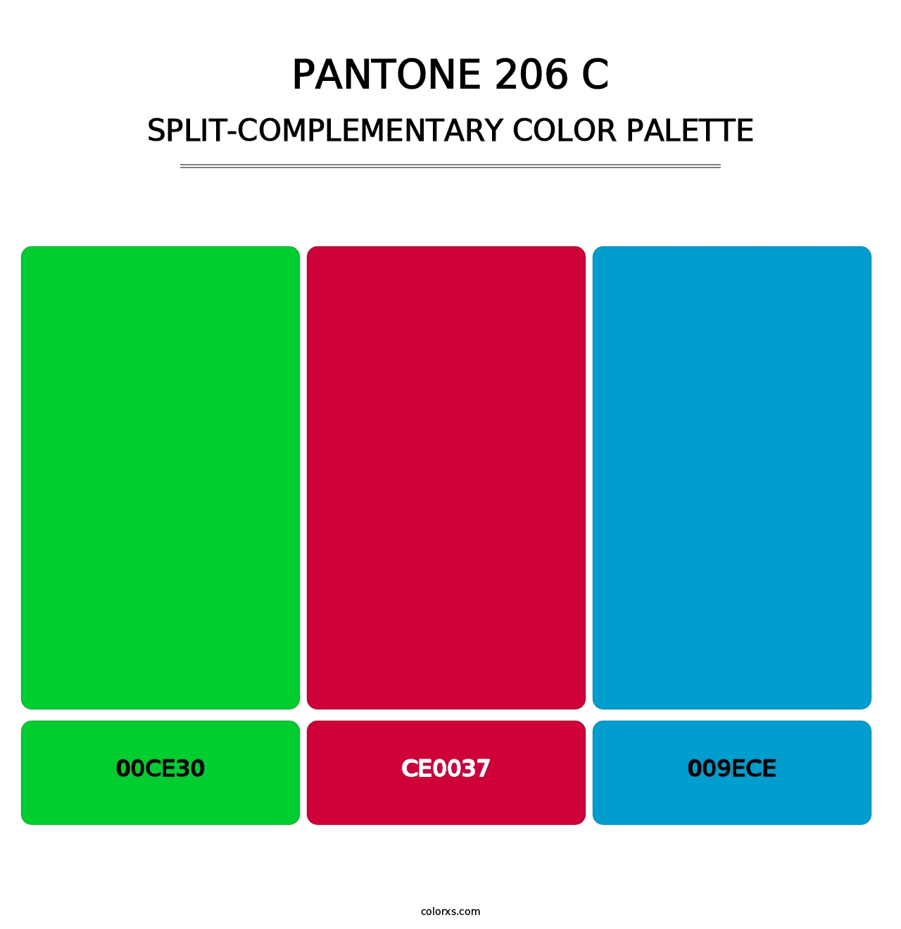PANTONE 206 C - Split-Complementary Color Palette