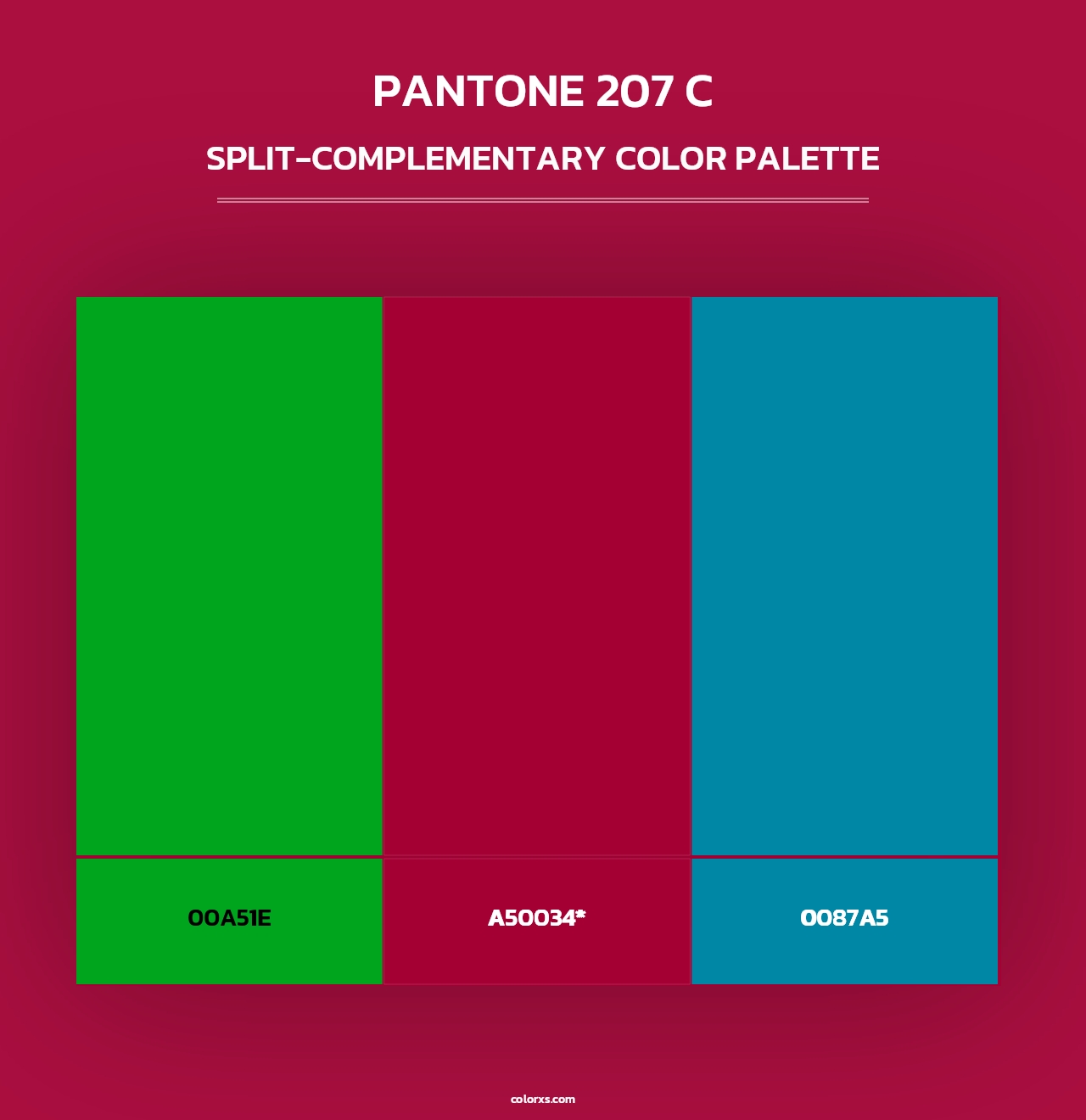 PANTONE 207 C - Split-Complementary Color Palette