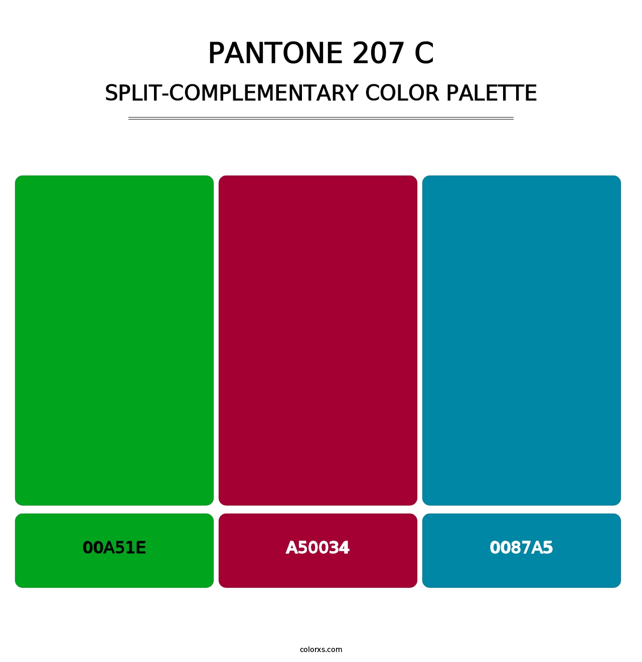 PANTONE 207 C - Split-Complementary Color Palette