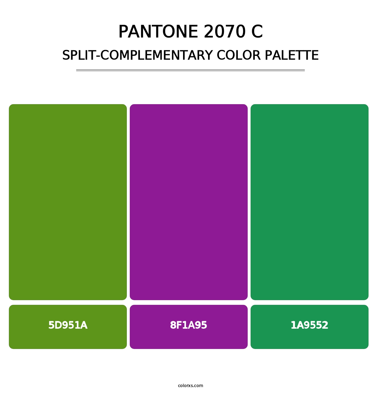 PANTONE 2070 C - Split-Complementary Color Palette