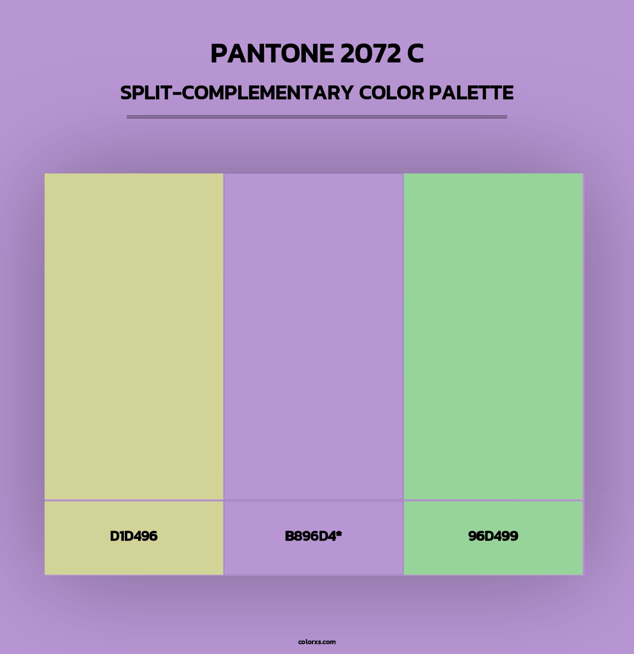 PANTONE 2072 C - Split-Complementary Color Palette