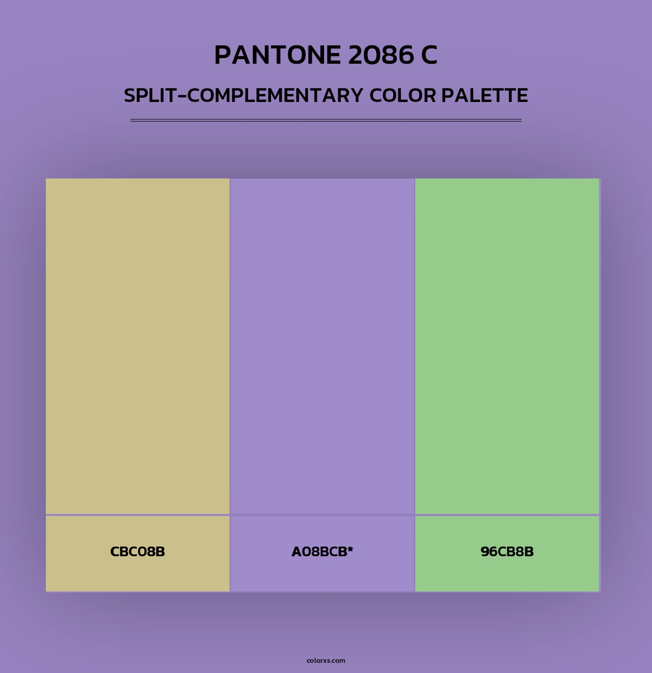 PANTONE 2086 C - Split-Complementary Color Palette