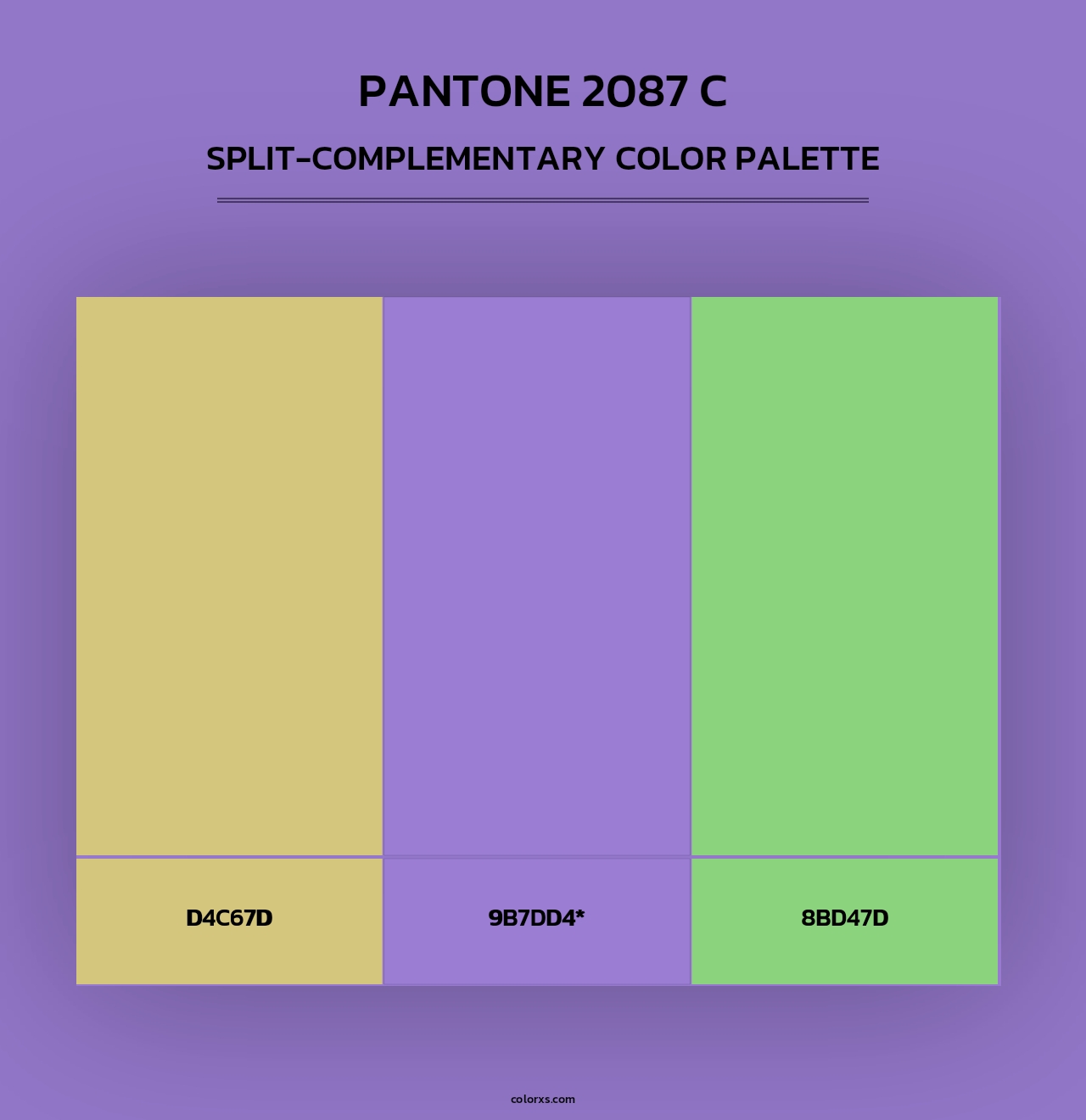 PANTONE 2087 C - Split-Complementary Color Palette