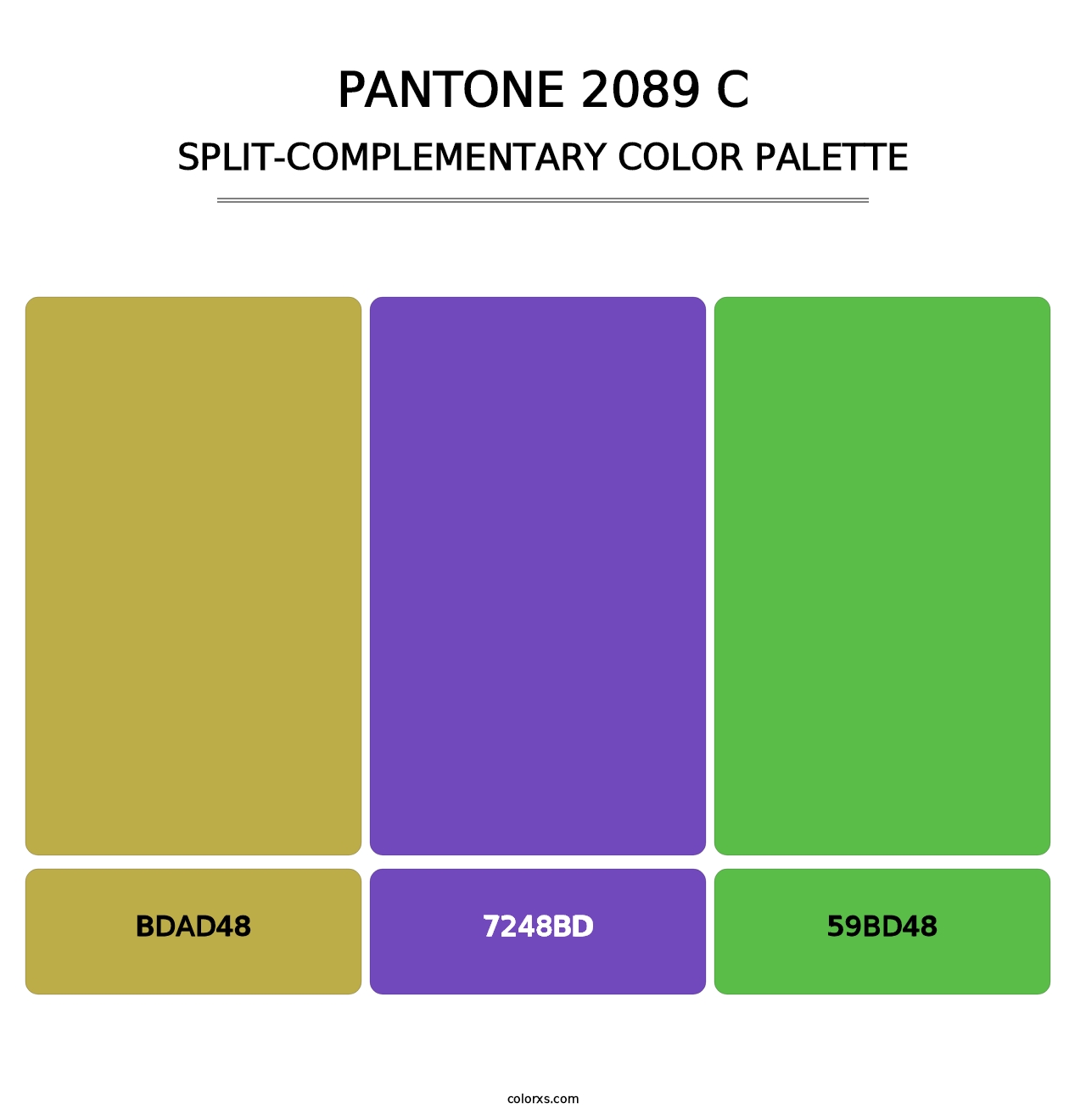 PANTONE 2089 C - Split-Complementary Color Palette