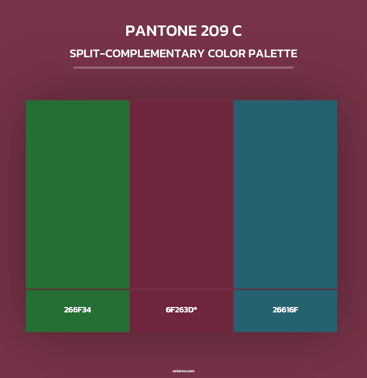 PANTONE 209 C - Split-Complementary Color Palette