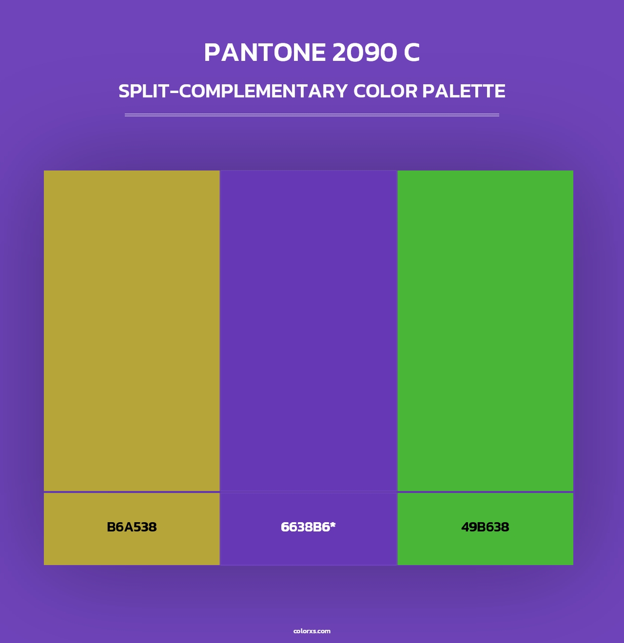 PANTONE 2090 C - Split-Complementary Color Palette