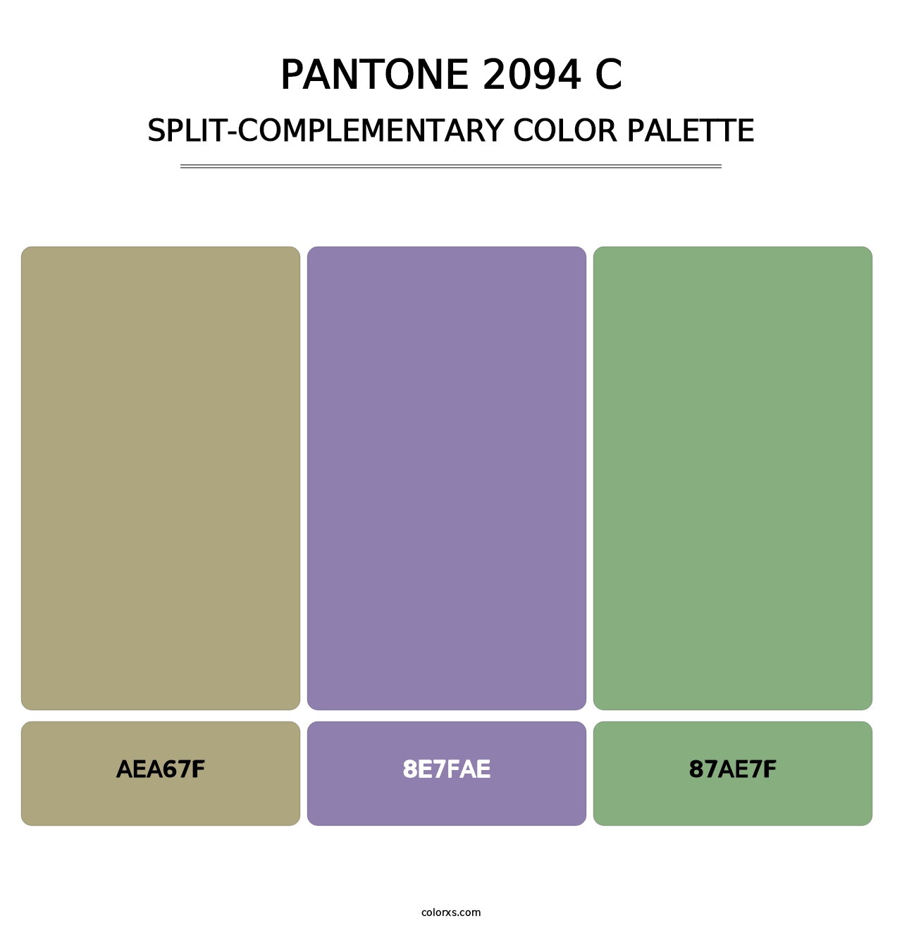 PANTONE 2094 C - Split-Complementary Color Palette