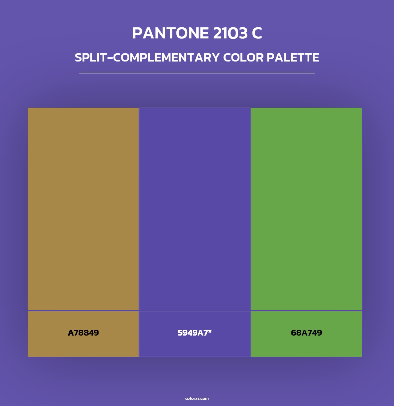 PANTONE 2103 C - Split-Complementary Color Palette