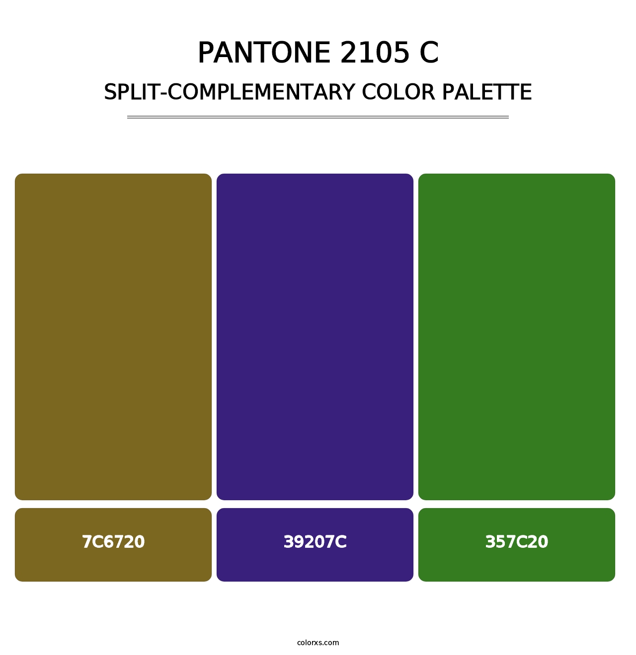 PANTONE 2105 C - Split-Complementary Color Palette
