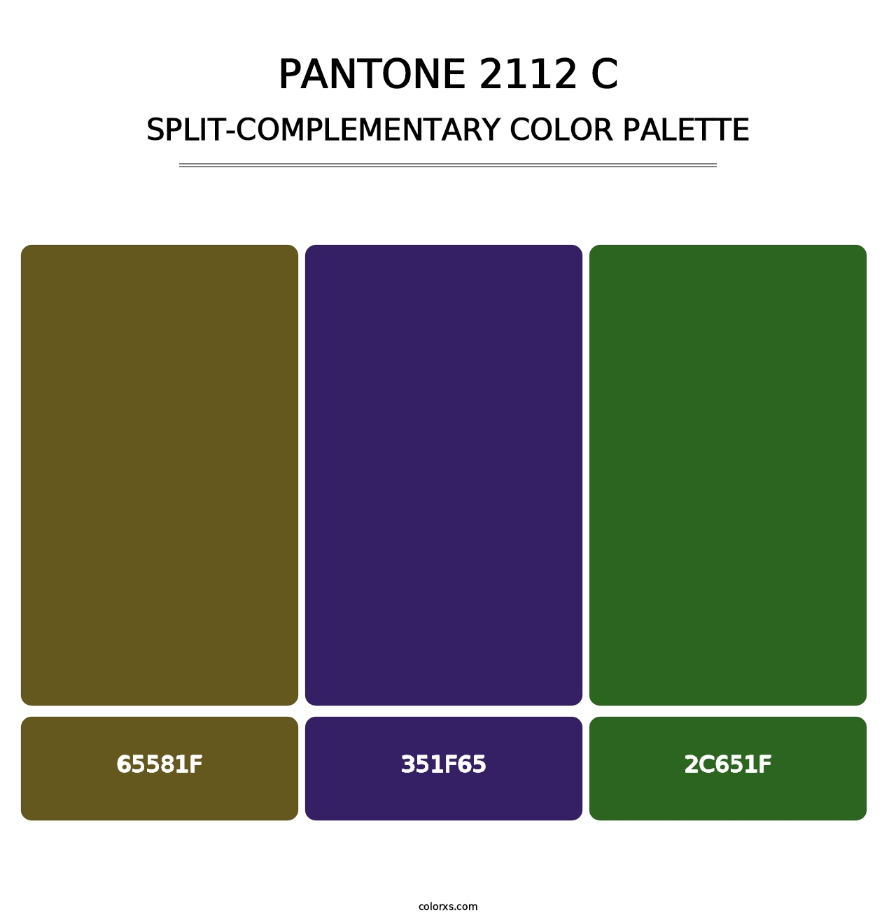PANTONE 2112 C - Split-Complementary Color Palette
