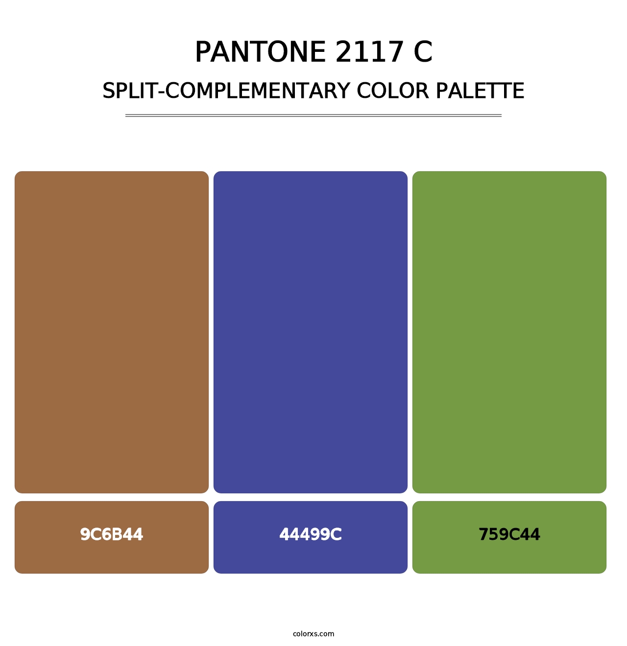 PANTONE 2117 C - Split-Complementary Color Palette