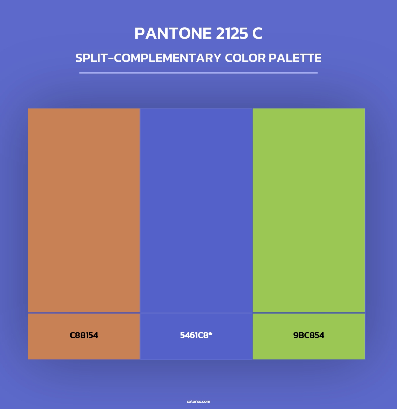 PANTONE 2125 C - Split-Complementary Color Palette