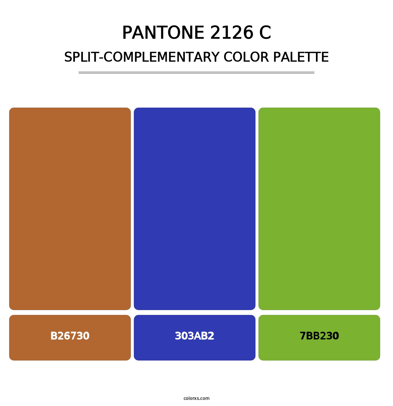 PANTONE 2126 C - Split-Complementary Color Palette
