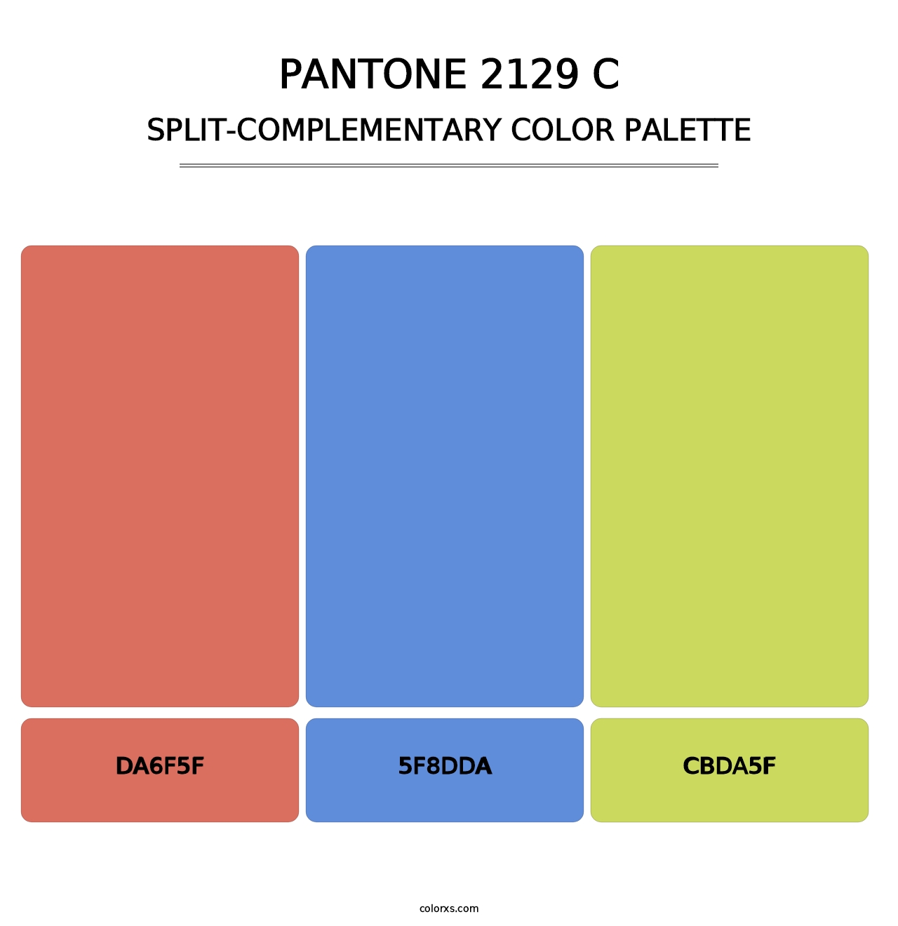 PANTONE 2129 C - Split-Complementary Color Palette