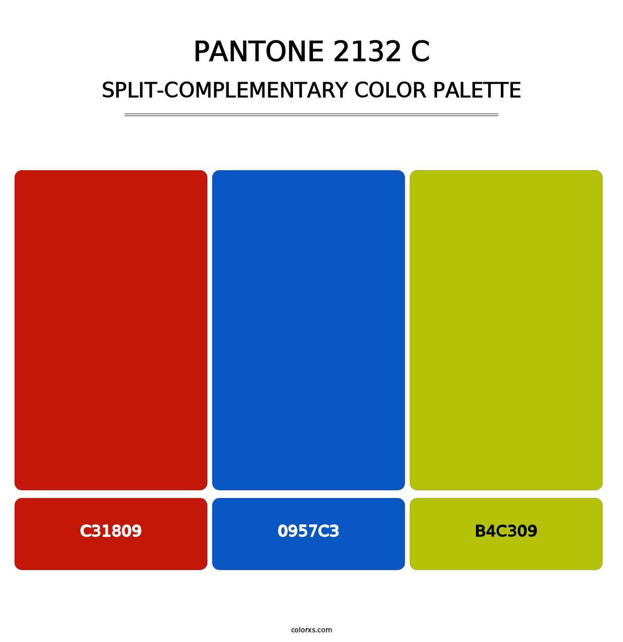 PANTONE 2132 C - Split-Complementary Color Palette