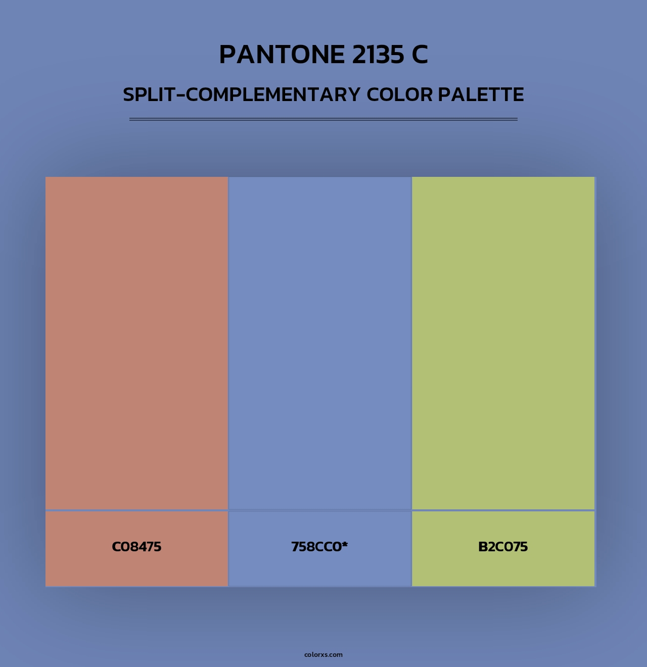 PANTONE 2135 C - Split-Complementary Color Palette