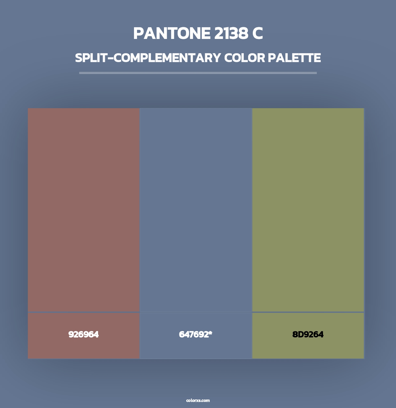 PANTONE 2138 C - Split-Complementary Color Palette
