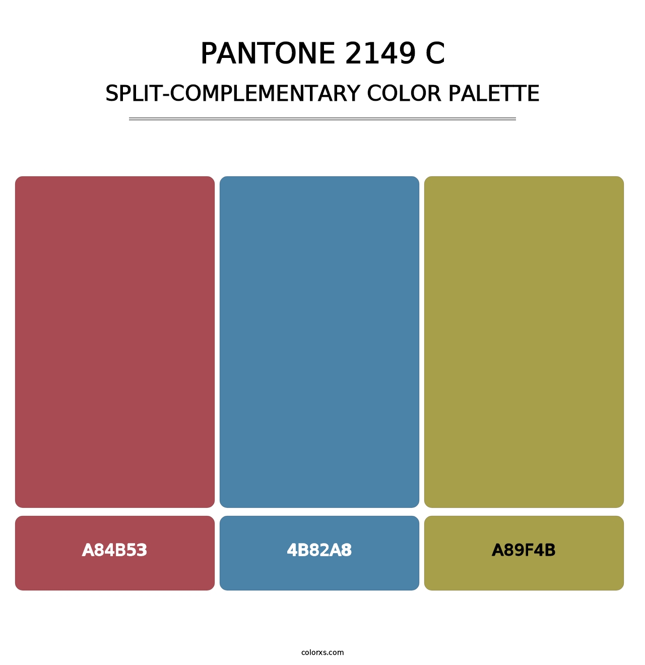 PANTONE 2149 C - Split-Complementary Color Palette