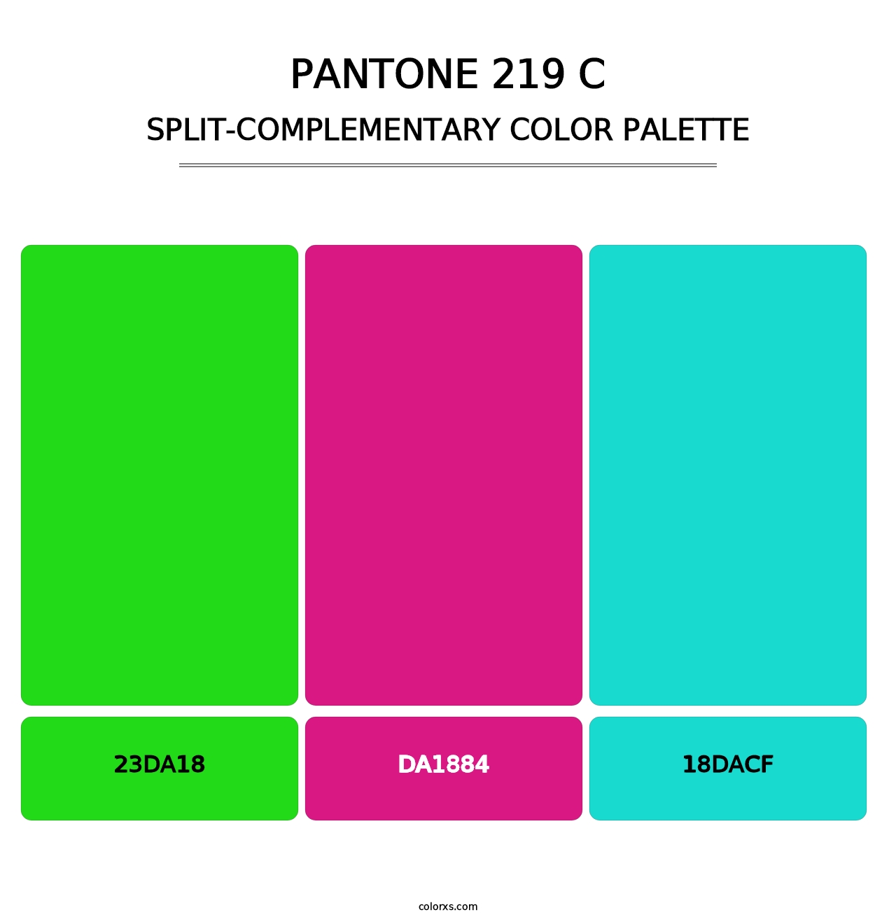 PANTONE 219 C - Split-Complementary Color Palette